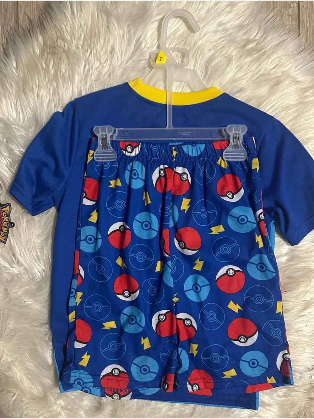 Pokemon Blue and Yellow Pikachu Short Sleeve Pajama set